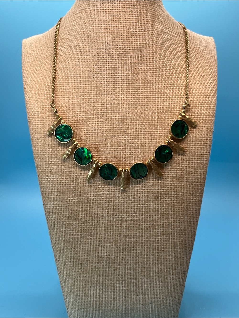 Erica Lyons Gold-Tone Necklace with Emerald Green Discs